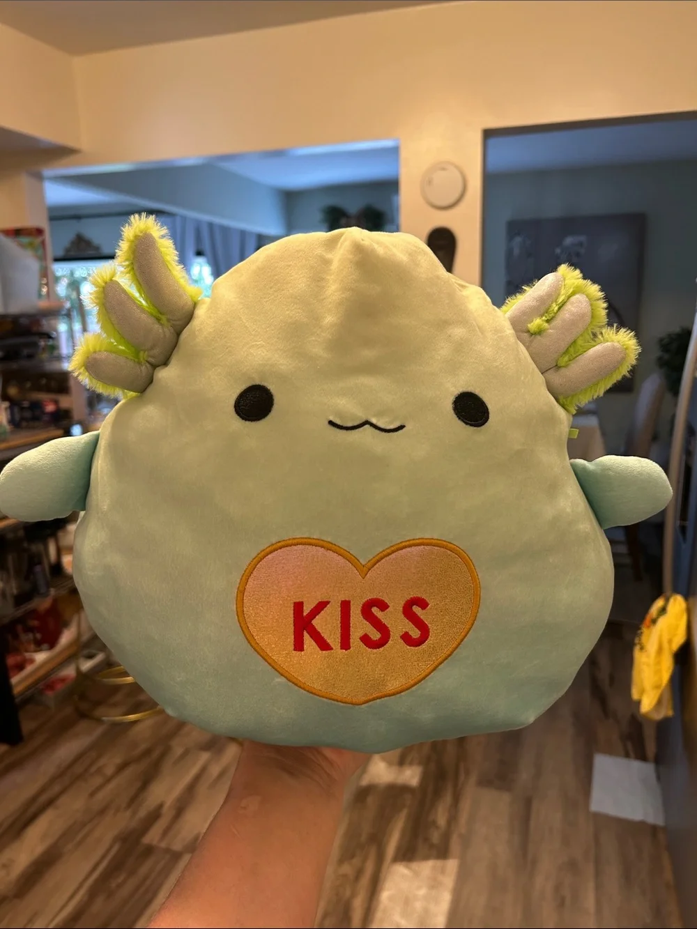 Squishmallows Mint Green to Aqua Kiss Heart Plush